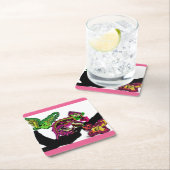 Regenwald Chameleon Spaß Rechteckiger Pappuntersetzer (Vor Ort)