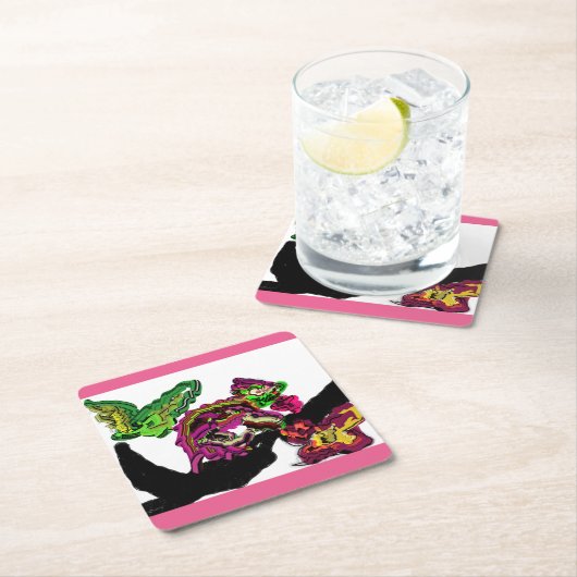 Regenwald Chameleon Spaß Rechteckiger Pappuntersetzer (Vor Ort)