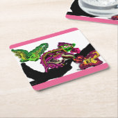 Regenwald Chameleon Spaß Rechteckiger Pappuntersetzer (angewinkelt)