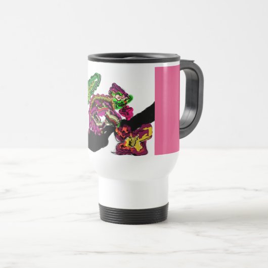 Regenwald Chameleon Spaß Reisebecher (VorderseiteRechts)