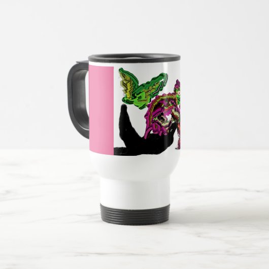 Regenwald Chameleon Spaß Reisebecher (Vorderseite Links)