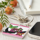 Regenwald Chameleon Spaß Schlüsselanhänger (Vorderseite rechts)