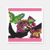 Regenwald Chameleon Spaß Serviette (Vorderseite)