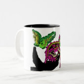 Regenwald Chameleon Spaß Zweifarbige Tasse (Vorderseite Links)