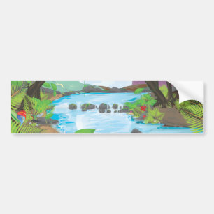 Regenwald Fluss Autoaufkleber