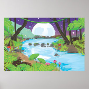 Regenwald Fluss Poster