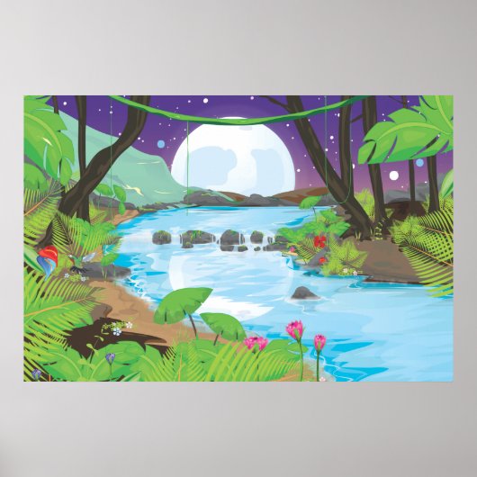 Regenwald Fluss Poster (Vorne)