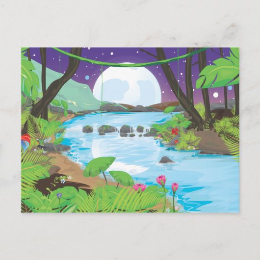 Regenwald Fluss Postkarte (Vorderseite)