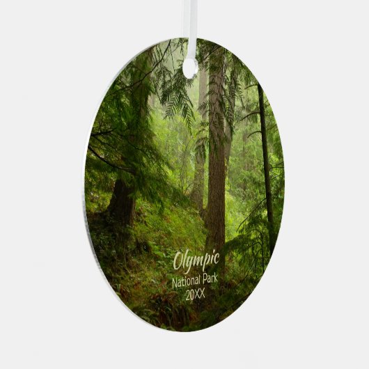 Regenwald im olympischen Nationalpark-Foto Ornament Aus Metall (Vorderseite Rechts)