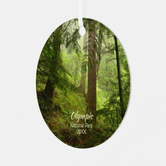 Regenwald im olympischen Nationalpark-Foto Ornament Aus Metall (Vorderseite links)