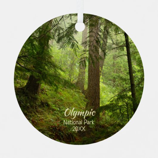 Regenwald im olympischen Nationalpark-Foto Ornament Aus Metall (Vorderseite)