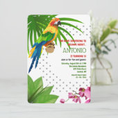 Regenwald-Papageien-Einladung Einladung (Stehend Vorderseite)