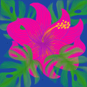 Regenwald Philodendron Hibiskus Tropisch Pappteller