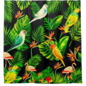 Regenwald verlasse Vögel Duschvorhang (Vorderseite)