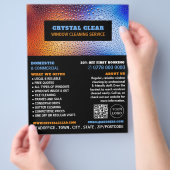 Regenwasser, Fensterreiniger, Reinigungsservice Flyer (Hand)