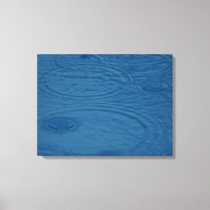 Regenwellen (Blaue Wasserwaagen) Leinwanddruck