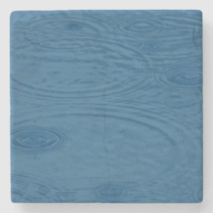 Regenwellen (Blaue Wasserwaagen) Steinuntersetzer