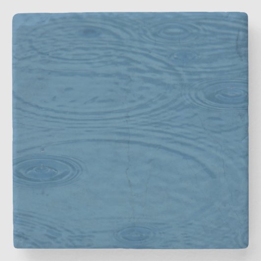 Regenwellen (Blaue Wasserwaagen) Steinuntersetzer (Vorderseite)