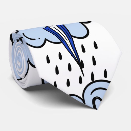 Regenwetterschirm mit Wolken Krawatte (Gerollt)