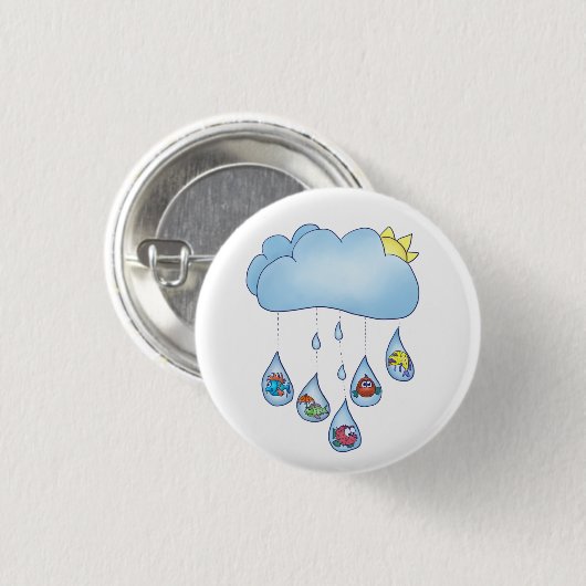 Regenwolke Button (Vorne & Hinten)
