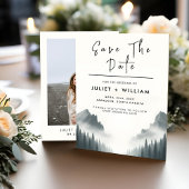 Regenwolke-Natur Smoky-Hochzeit Save The Date