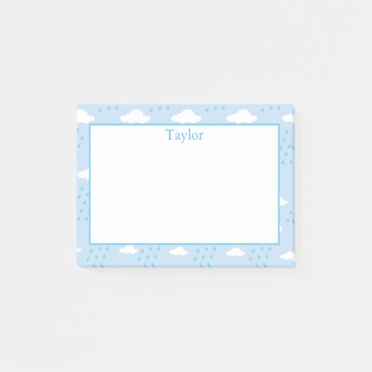 Regenwolken Post-it Klebezettel (Vorderseite)