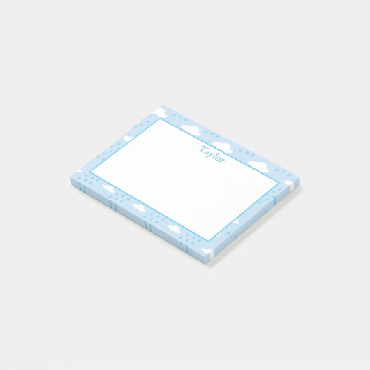 Regenwolken Post-it Klebezettel (angewinkelt)