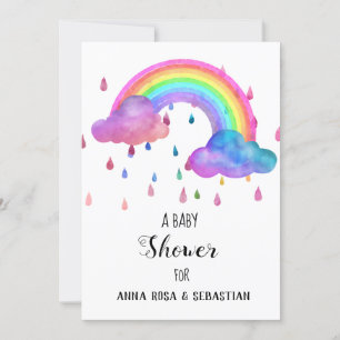 *~* Regenwolken Regenbogen Kinderdusche Einladung