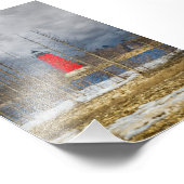 Regenwolken über den Leuchtturm des East Breakwall Fotodruck (Ecke)