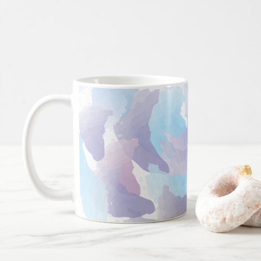 Regenwolken Wasserfarbe Kaffeetasse (Mit Donut)