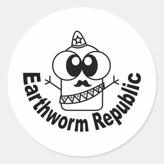 Regenwurm-Republik Runder Aufkleber (Vorderseite)