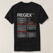 Regex Cheatsheet Reguläre Ausdrücke 101 Computer T-Shirt (Design vorne)