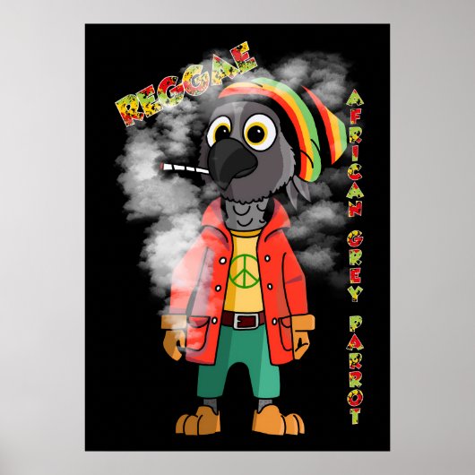 Reggae-Afrikanischer Papagei Poster (Vorne)