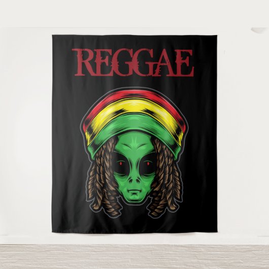 Reggae Alien Wandteppich (Vorderseite)