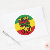 Reggae and Peace Symbol with positive quotes Runder Aufkleber (Umschlag)