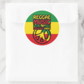 Reggae and Peace Symbol with positive quotes Runder Aufkleber (Tasche)