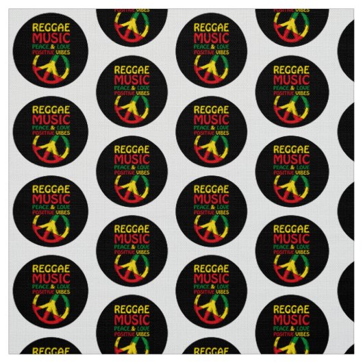 Reggae and Peace Symbol with positive quotes Stoff (Muster)