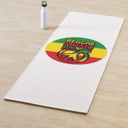Reggae and Peace Symbol with positive quotes Yogamatte (Beispiel)