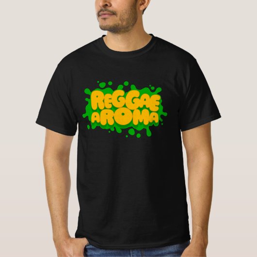 Reggae Aroma Splash Typografie Reggae T - Shirt (Vorderseite)