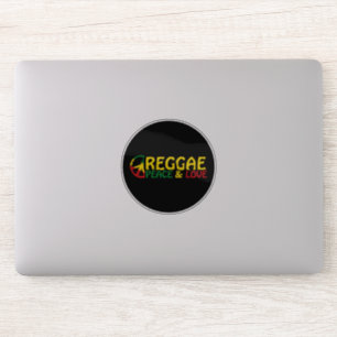 Reggae Art mit positiven Worten Frieden und Liebe Aufkleber