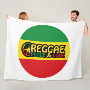 Reggae Art mit positiven Worten Frieden und Liebe Fleecedecke