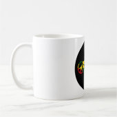 Reggae Art mit positiven Worten Frieden und Liebe Kaffeetasse (Links)