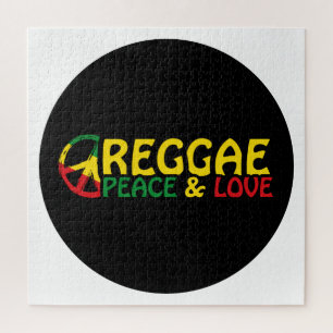 Reggae Art mit positiven Worten Frieden und Liebe Puzzle