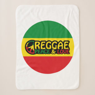 Reggae Art mit positiven Worten Frieden und Liebe Sherpadecke