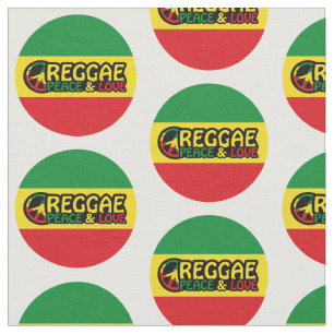 Reggae Art mit positiven Worten Frieden und Liebe Stoff