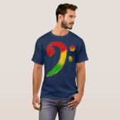Reggae Bass Clef Rasta Geschenk für Bassist Bass T-Shirt (Vorne ganz)