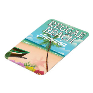 Reggae Beach Jamaica Reiseplakat Magnet