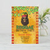 Reggae Birthday Party Einladung (Stehend Vorderseite)