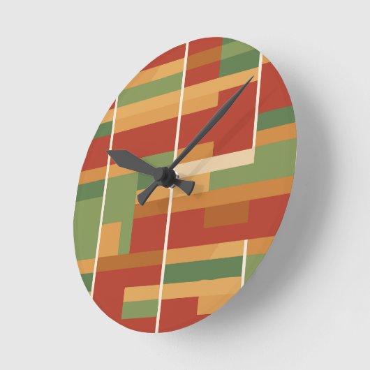 Reggae Boho Abstrakt Line Art Pattern Runde Wanduhr (Winkel)