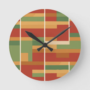 Reggae Boho Abstrakt Line Art Pattern Runde Wanduhr